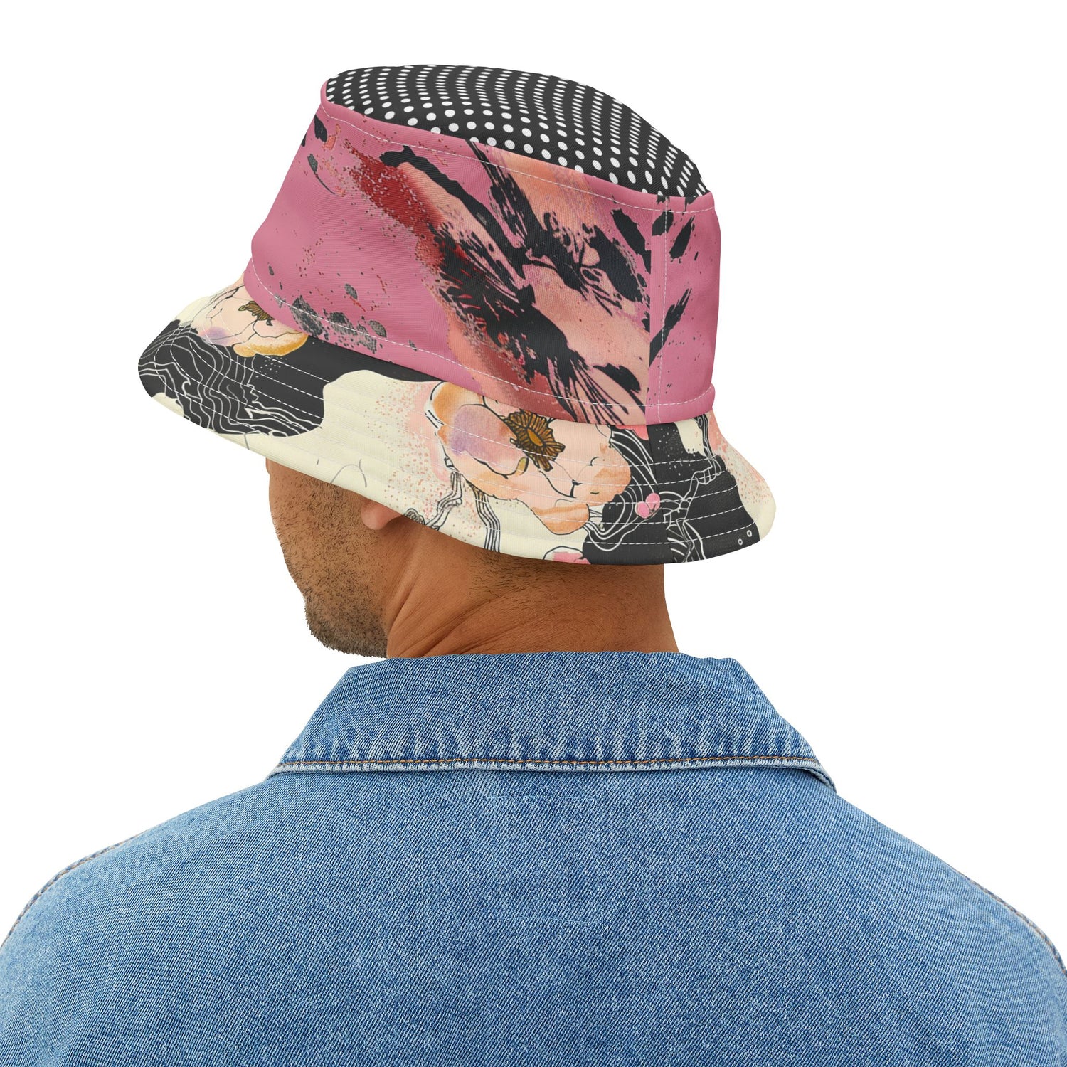 Pink Blush Asian Floral Vibrant Bucket Hat