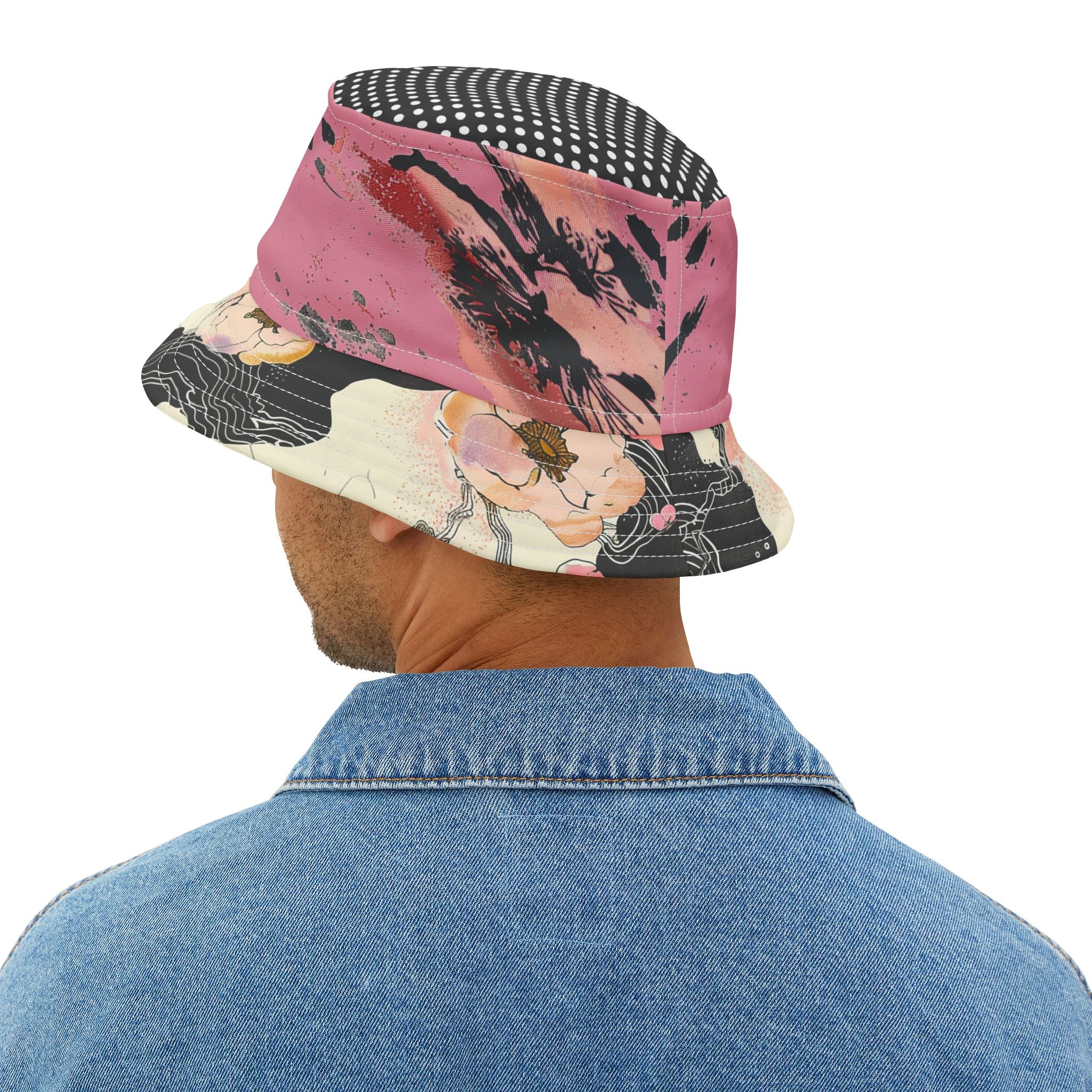 Pink Blush Asian Floral Vibrant Bucket Hat