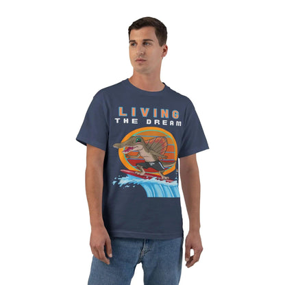 Living the Dream Dinosaur Surfer Heavyweight Tee