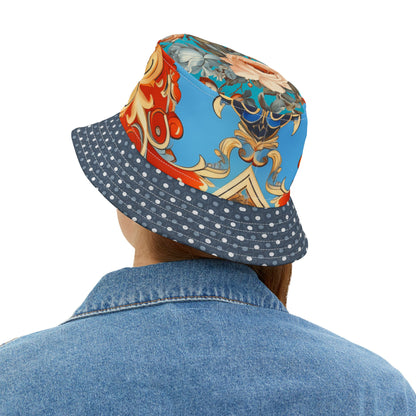 Foulard Rose Reverie Polka Vibrant Bucket Hat