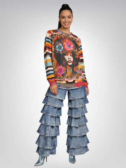 1970s Natural Woman Rugby Stripe Unisex Sweatshirt (Gold Label)