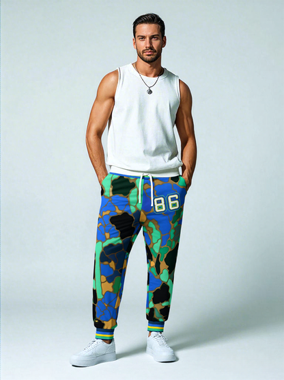 1986 Blue Iris Mosaic Eco-Poly Unisex Joggers