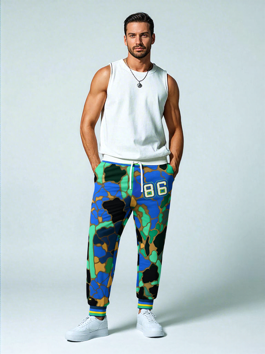 1986 Blue Iris Mosaic Eco-Poly Unisex Joggers