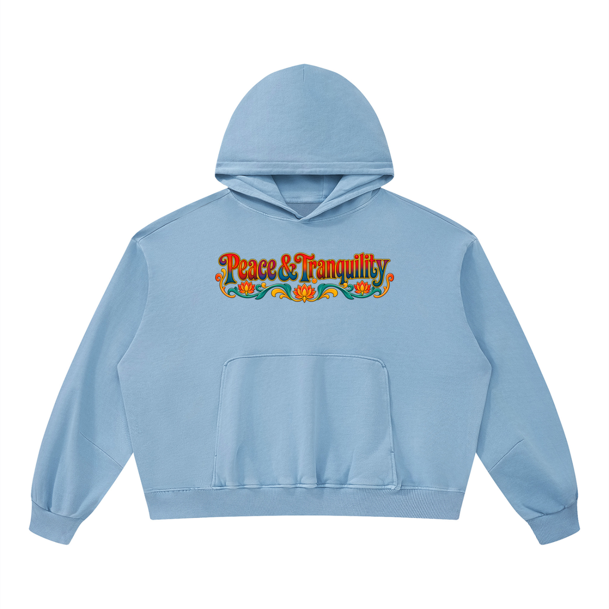 Peace &amp; Tranquility Elephant Unisex Boxy Vintage Washed Hoodie