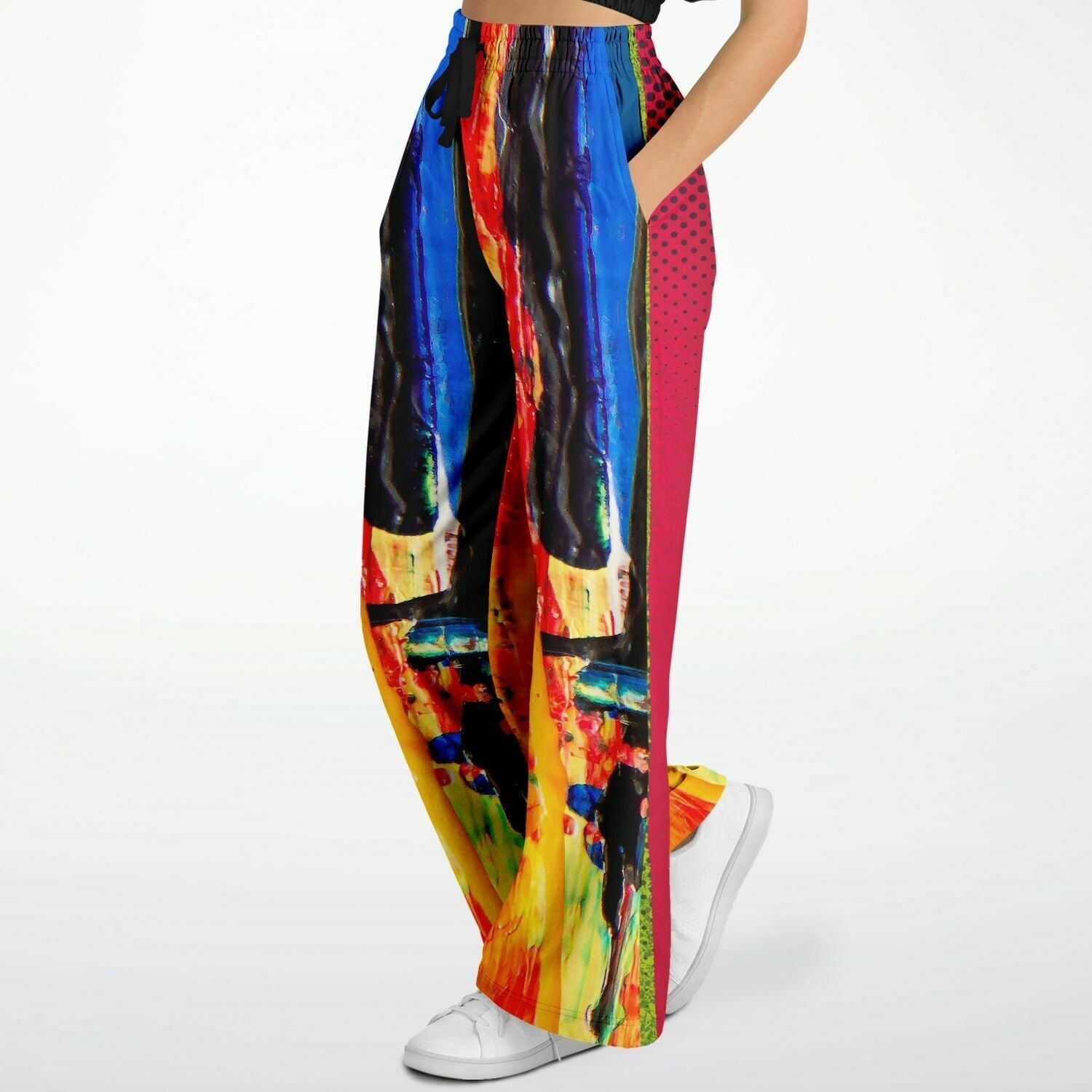 Esplanade Abstract and Colorblock Striped Eco-Poly Wide Leg Pants