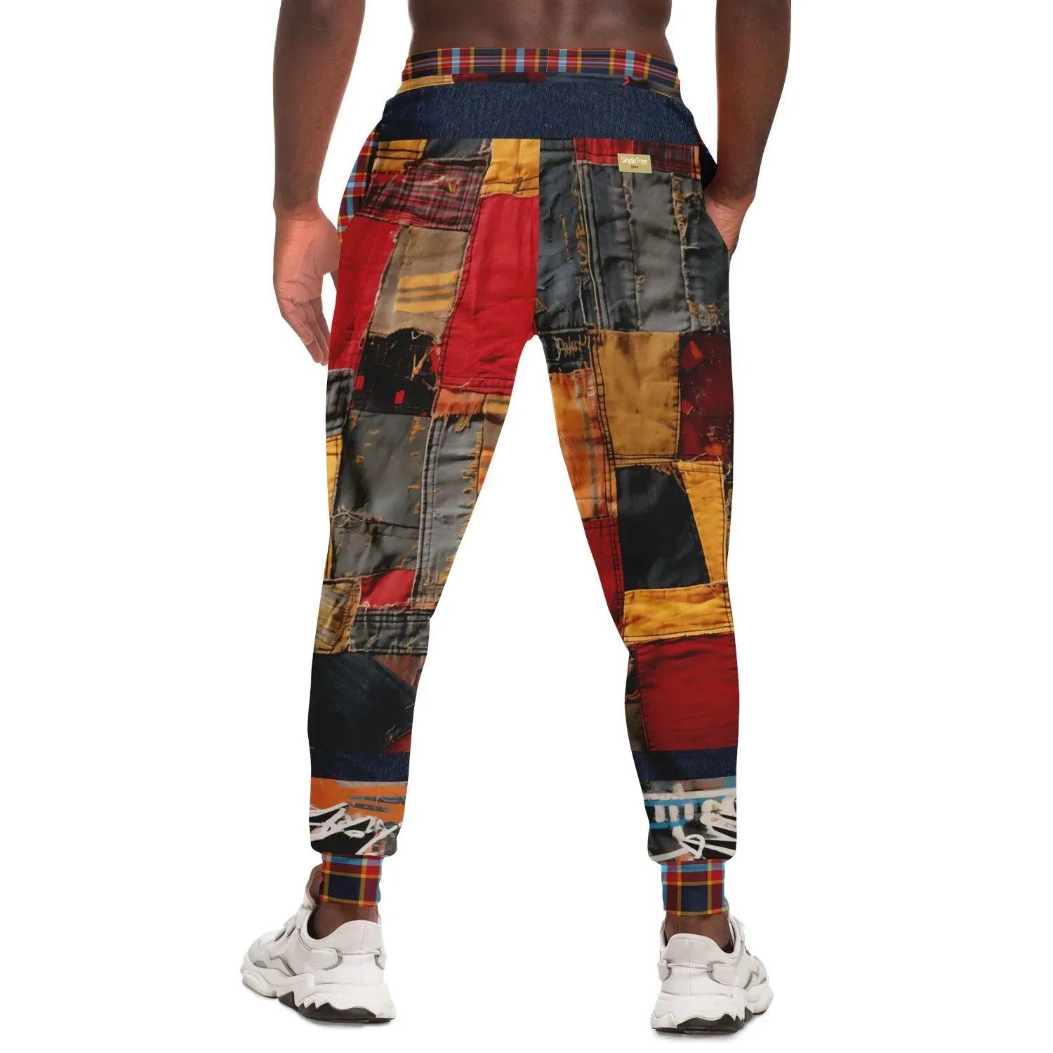 Bastion of Glory Denim Print Patchwork Eco-Poly Unisex Joggers
