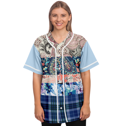 Dolores Park Paisley Print Short Sleeve Eco-Poly Baseball Jersey