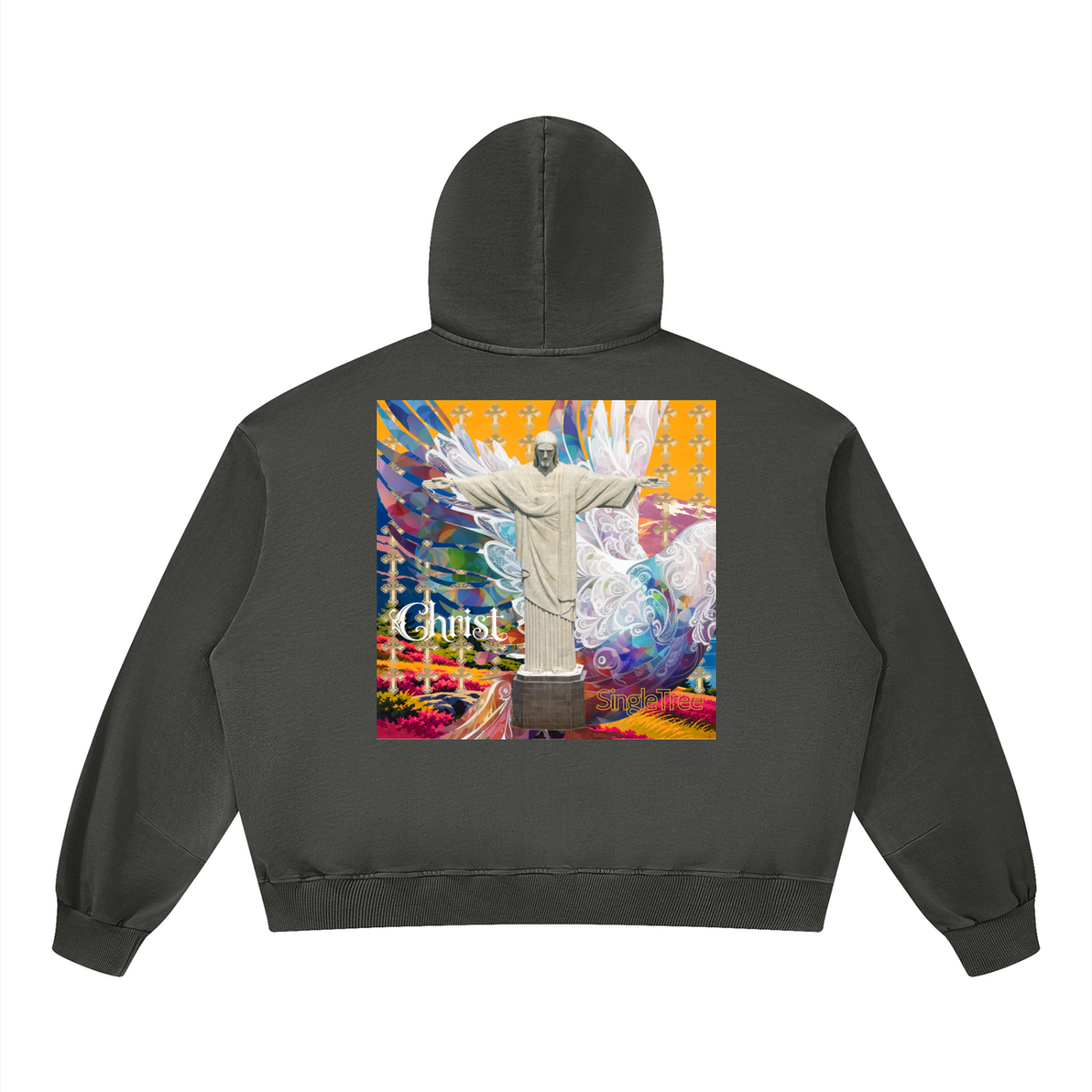 Christ the Redeemer Unisex Boxy Vintage Washed Hoodie