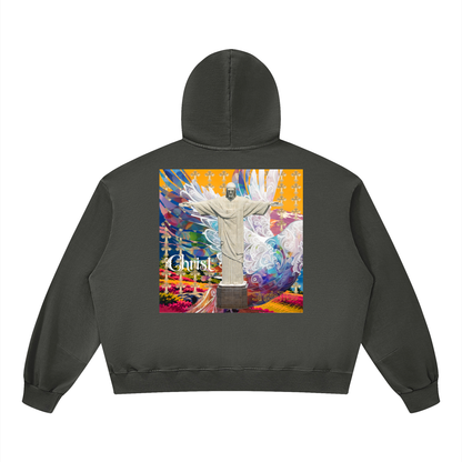 Christ the Redeemer Unisex Boxy Vintage Washed Hoodie