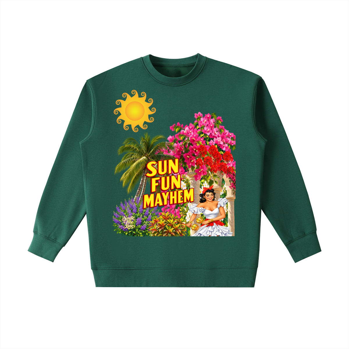 Sun Fun Mayhem in Cuba Essential Heavyweight Crewneck Sweatshirt