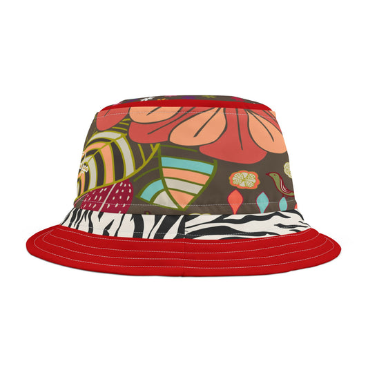 Partridge in a Pear Tree Hippie Floral Vibrant Bucket Hat