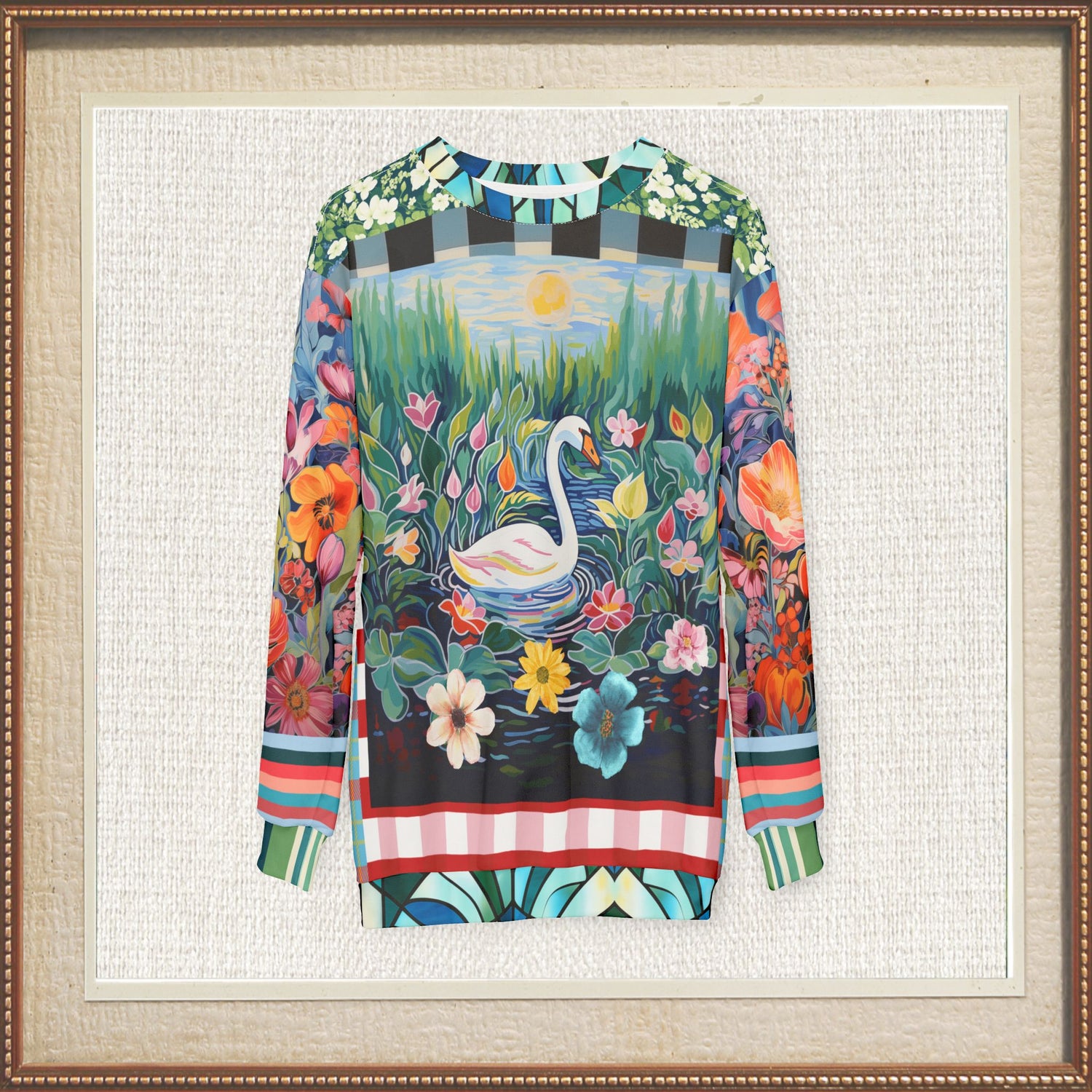 Swan in Floral Isolation Unisex Sweatshirt (Gold Label)
