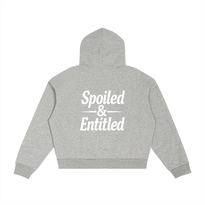 Spoiled &amp;  Entitled™ + STL Contrast Plaid Boxy Zip Hoodie