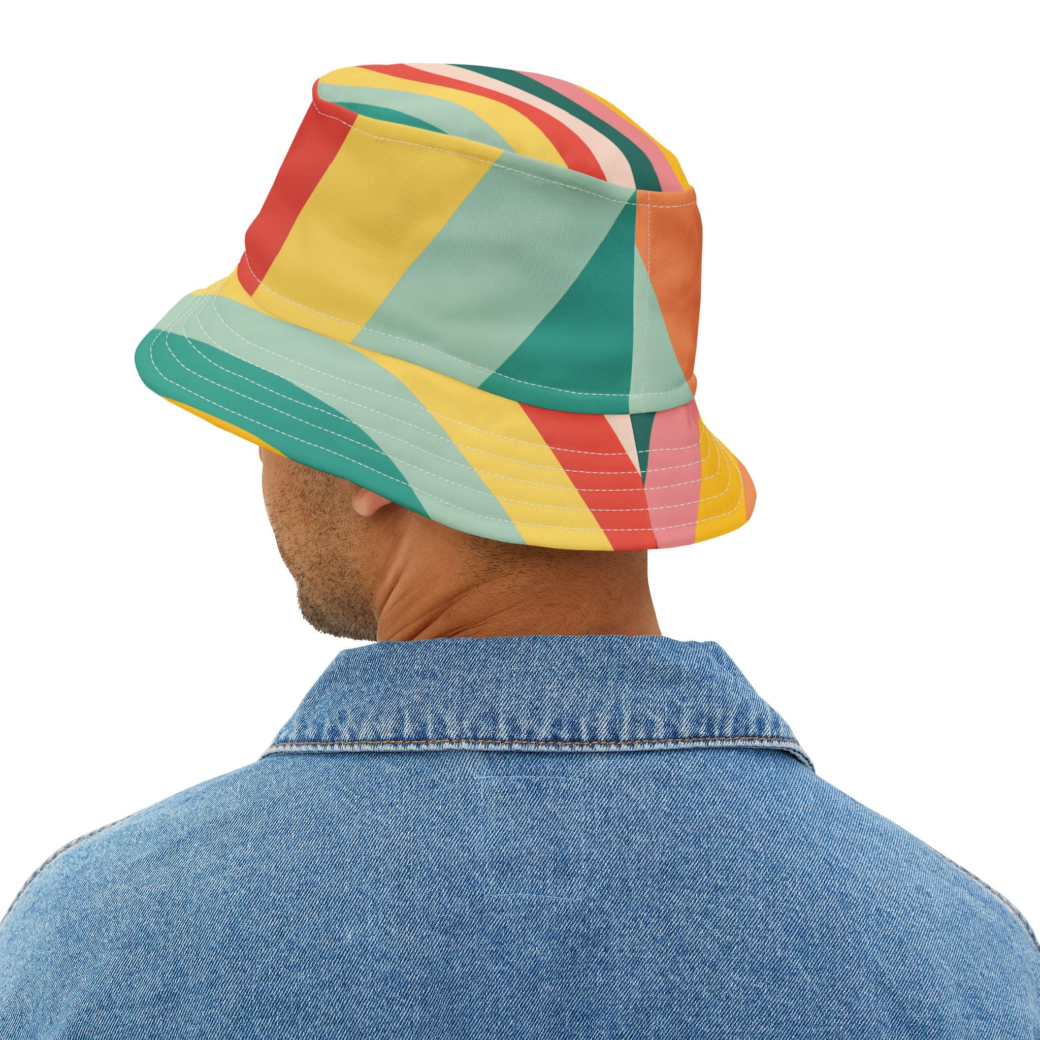 Sun Worshipper in Pastel Stripe Vibrant Bucket Hat