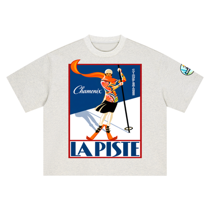 La Piste Faire du Ski Chamonix Boxy Oversized Unisex T-Shirt
