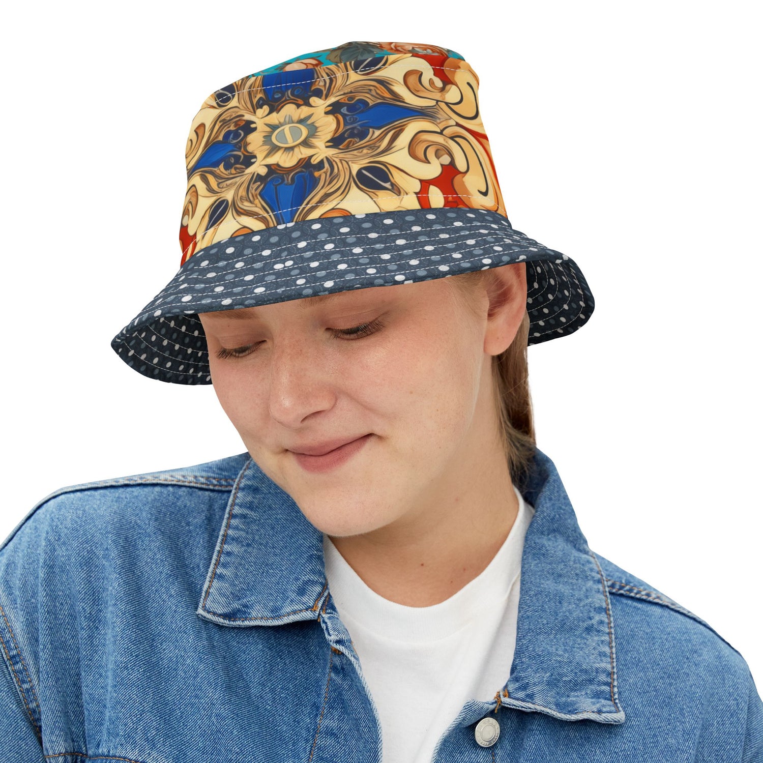 Foulard Rose Reverie Polka Vibrant Bucket Hat