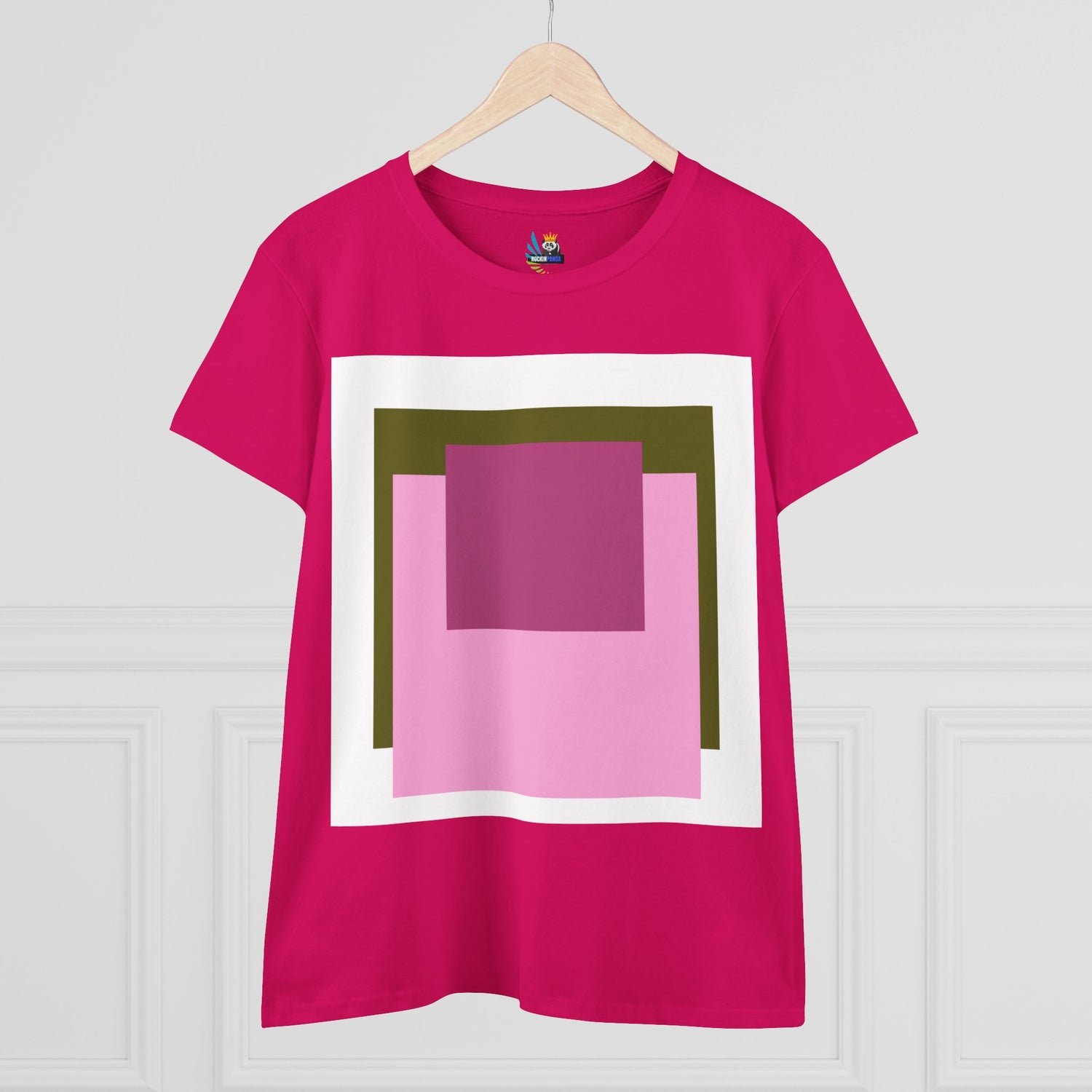 T-Shirt - Pink Rose Granny Quadruple Square Women&