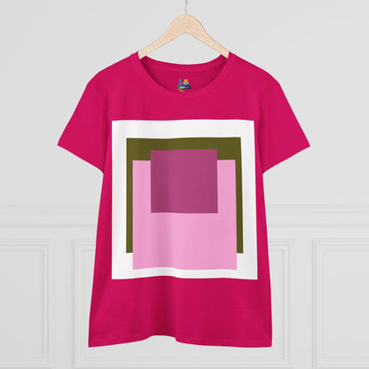 T-Shirt - Pink Rose Granny Quadruple Square Women&