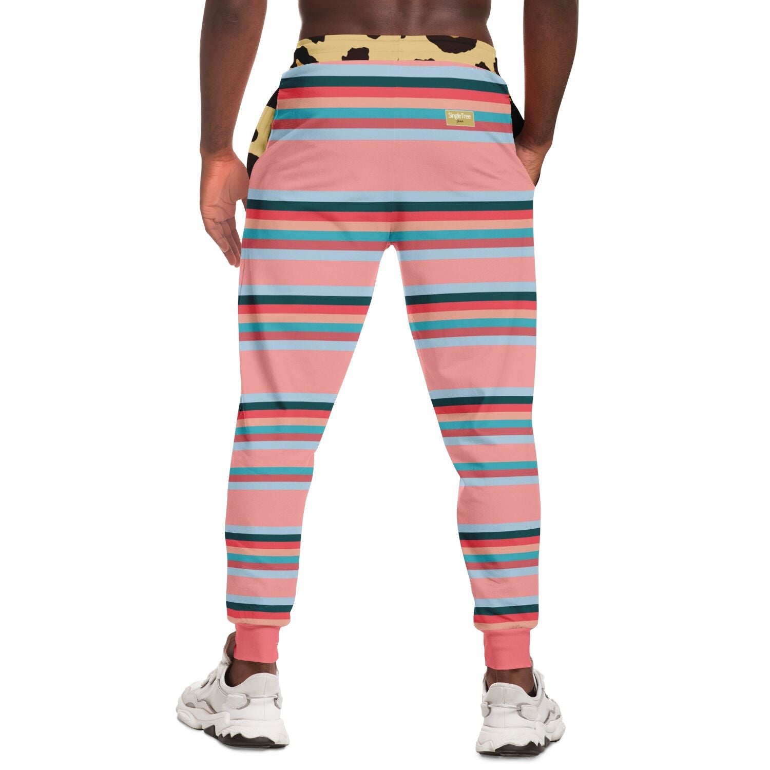 Blue Dragonfly Pink Striped Eco-Poly Unisex Joggers