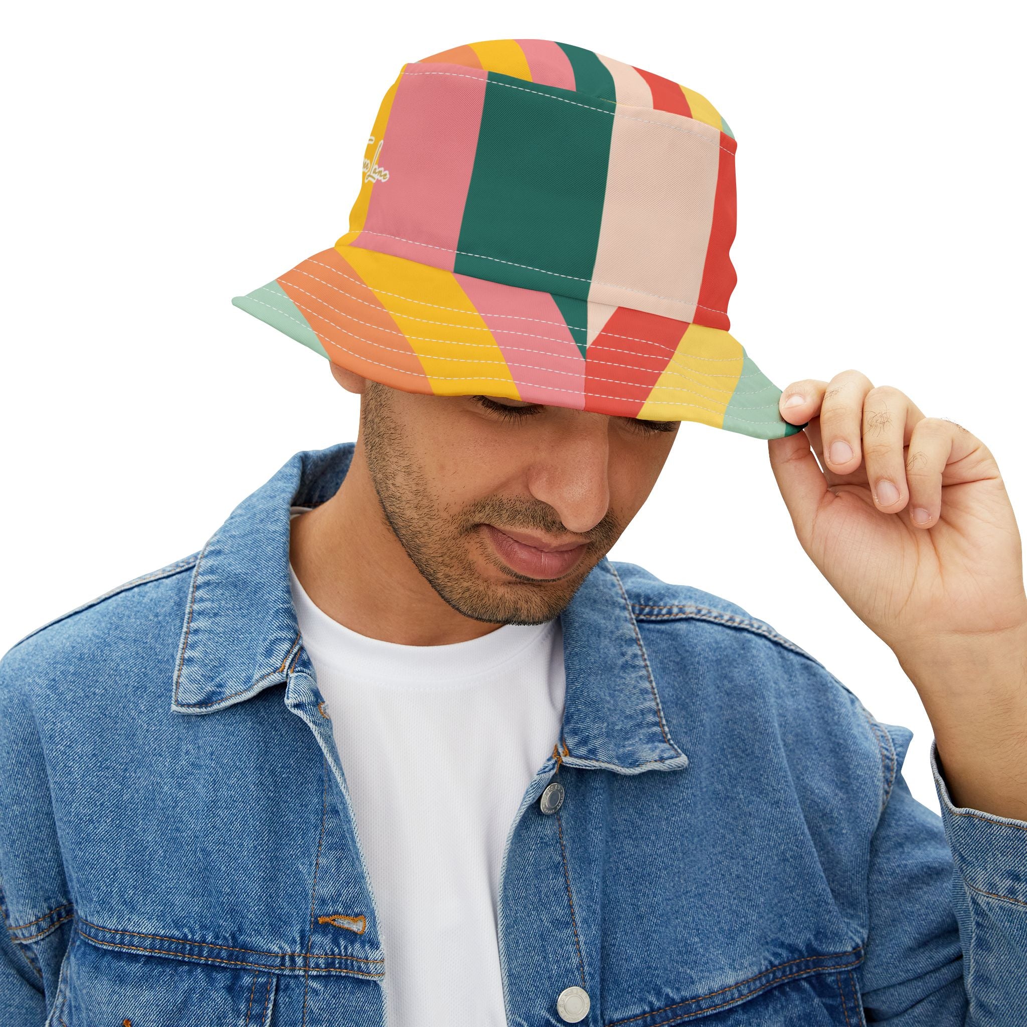 Sun Worshipper in Pastel Stripe Vibrant Bucket Hat