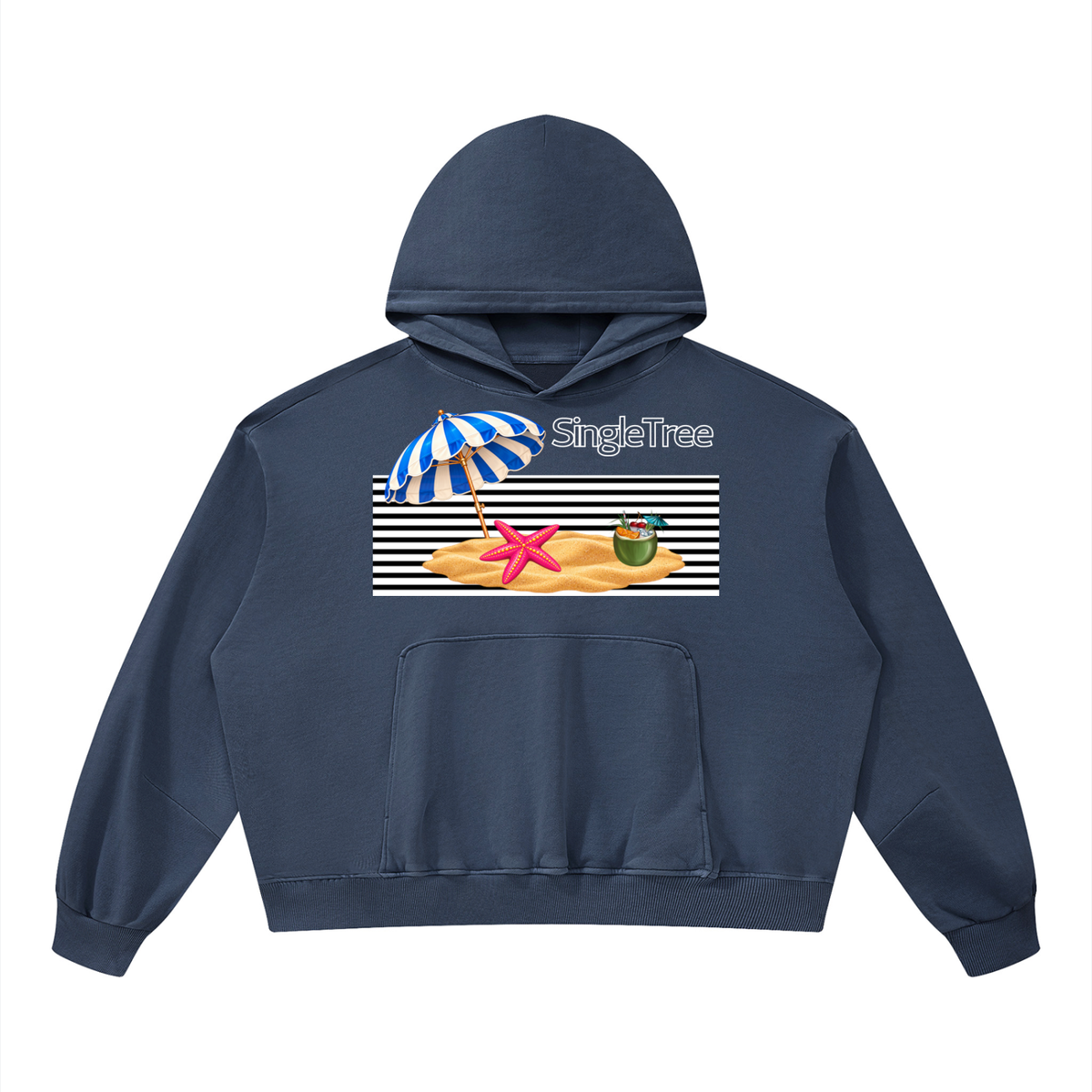 Miami Beach Girl on Vacation Unisex Boxy Vintage Washed Hoodie
