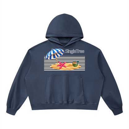 Miami Beach Girl on Vacation Unisex Boxy Vintage Washed Hoodie