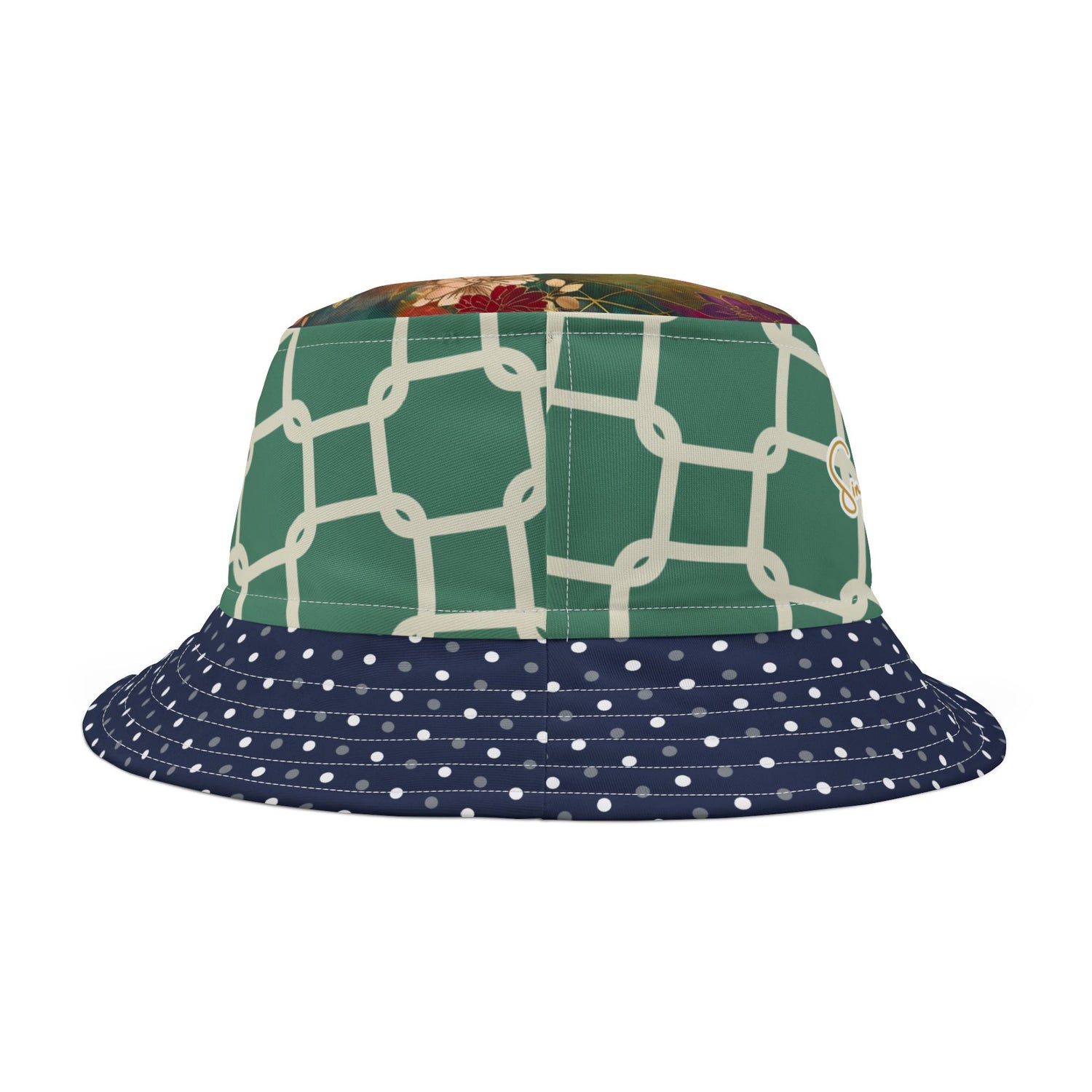 Chained and Confused Green Asian Floral Vibrant Bucket Hat