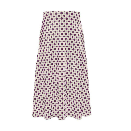 Polka Polka Pink and Red Dot A-line Midi Skirt
