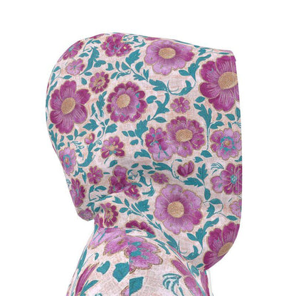 Pink Maharani Floral Womens Hooded Rain Jacket
