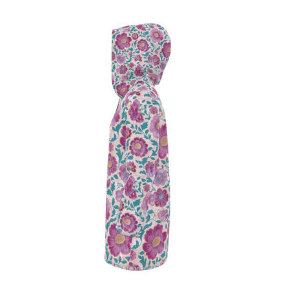 Pink Maharani Floral Womens Hooded Rain Jacket