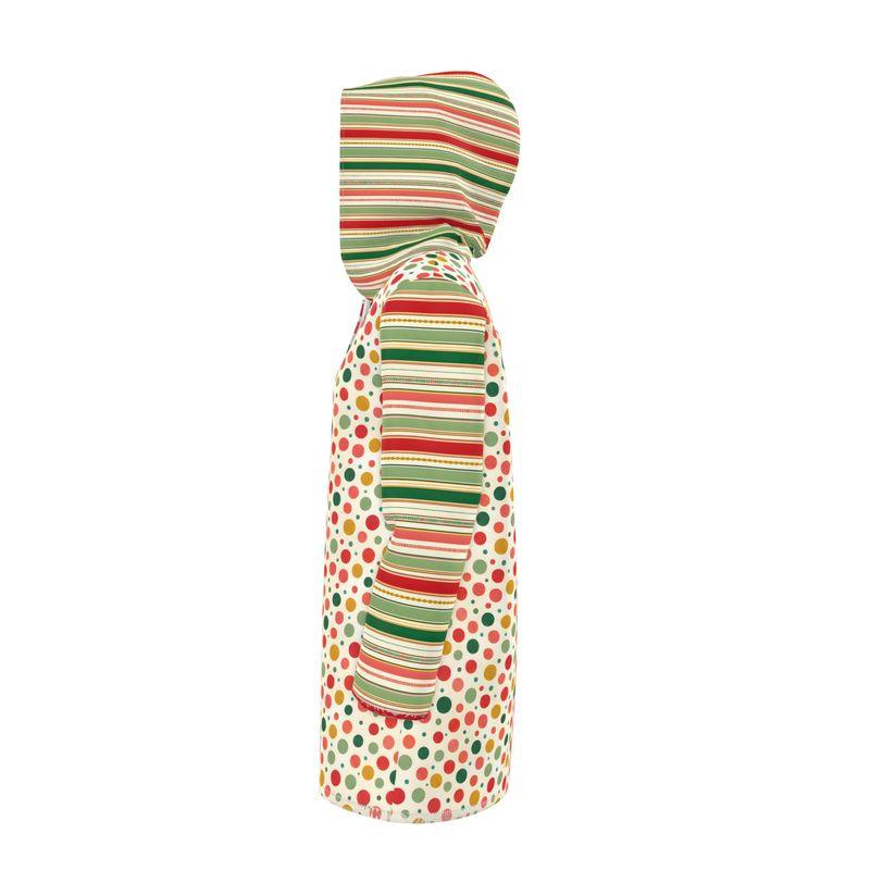 Orange and Green Maharani Stripes &amp; Dots Womens Hooded Rain Jacket
