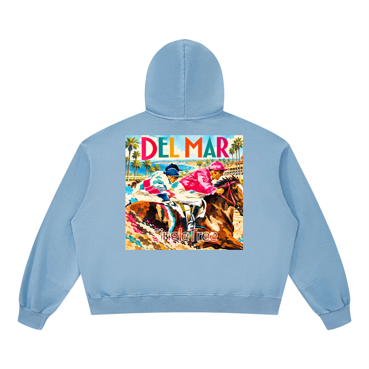 Del Mar Off to the Races Unisex Boxy Vintage Washed Hoodie