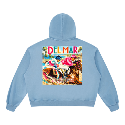 Del Mar Off to the Races Unisex Boxy Vintage Washed Hoodie