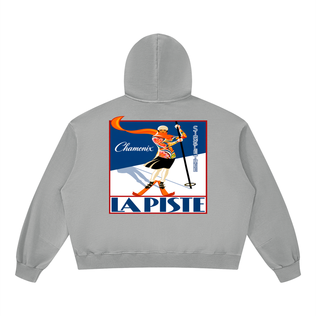 La Piste Faire du Ski Chamonix Unisex Boxy Vintage Washed Hoodie
