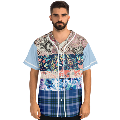 Dolores Park Paisley Print Short Sleeve Eco-Poly Baseball Jersey