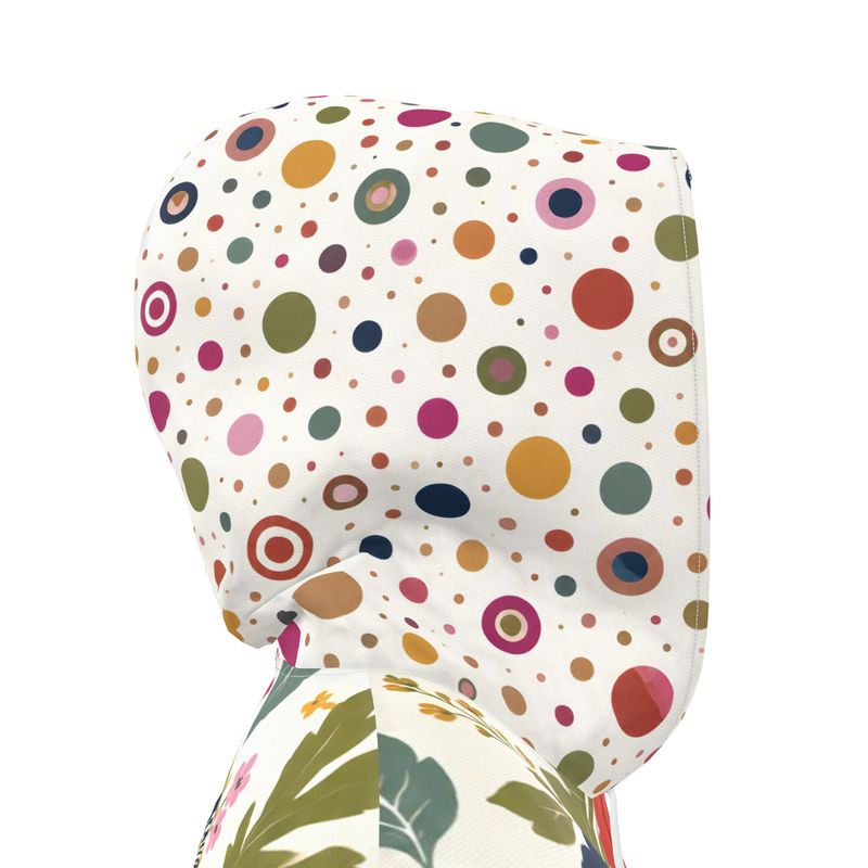 Bloom Baby Bloom in Floral and Dots Womens Hooded Rain Jacket