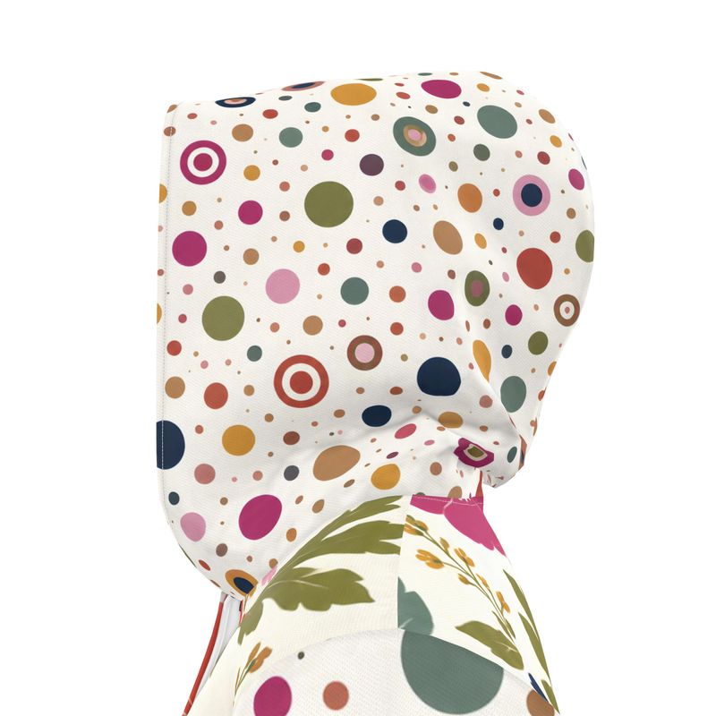 Bloom Baby Bloom in Floral and Dots Womens Hooded Rain Jacket