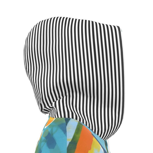 Greek Isles in Abstract & Stripe Womens Hooded Rain Jacket