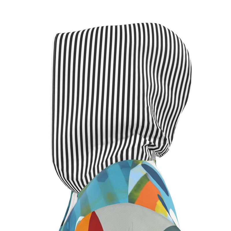 Greek Isles in Abstract &amp; Stripe Womens Hooded Rain Jacket