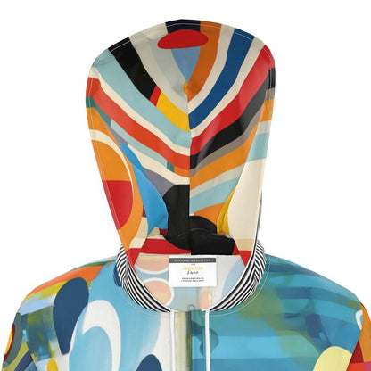 Greek Isles in Abstract &amp; Stripe Womens Hooded Rain Jacket