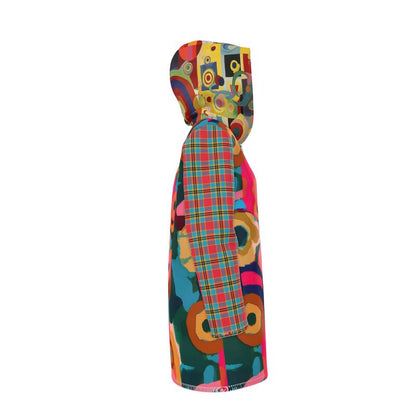 My Walk Through Floral Abstract &amp; Plaid Womens Hooded Rain Jacket