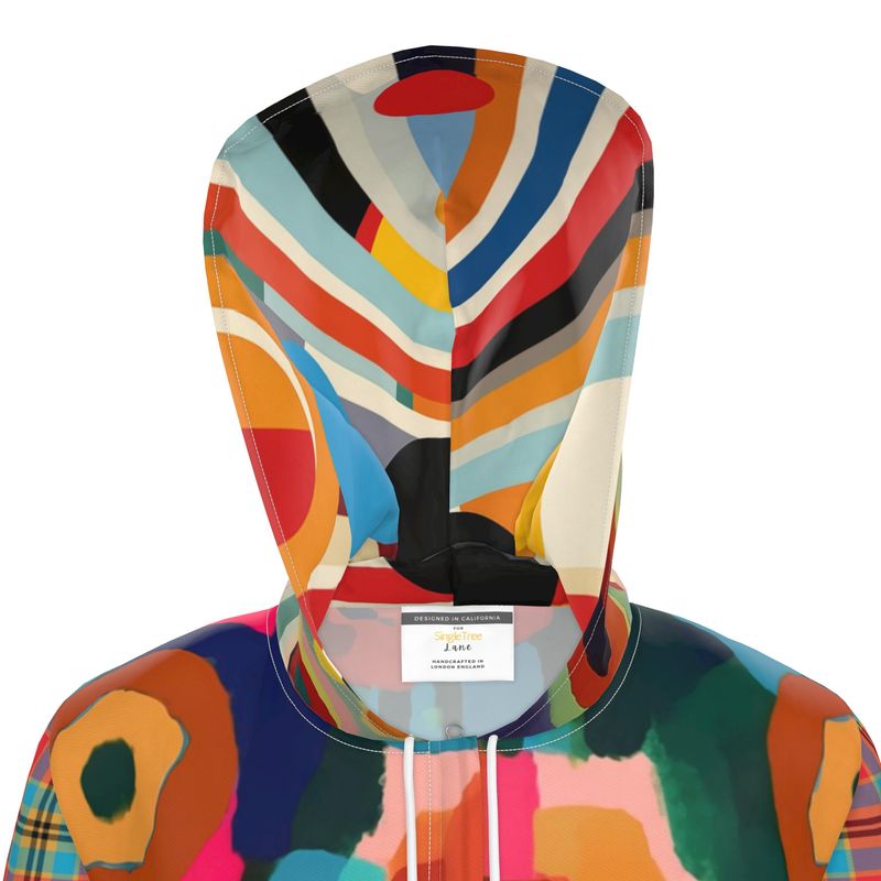 My Walk Through Floral Abstract &amp; Plaid Womens Hooded Rain Jacket