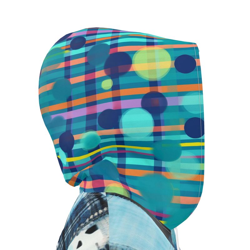 Denim Patchwork Breeze Womens Hooded Rain Jacket