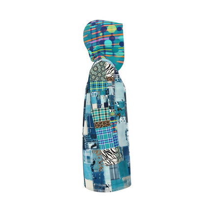 Denim Patchwork Breeze Womens Hooded Rain Jacket