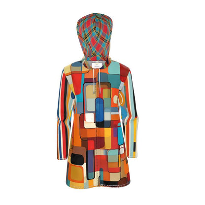 Palacio in Geometric Colorblock Womens Hooded Rain Jacket