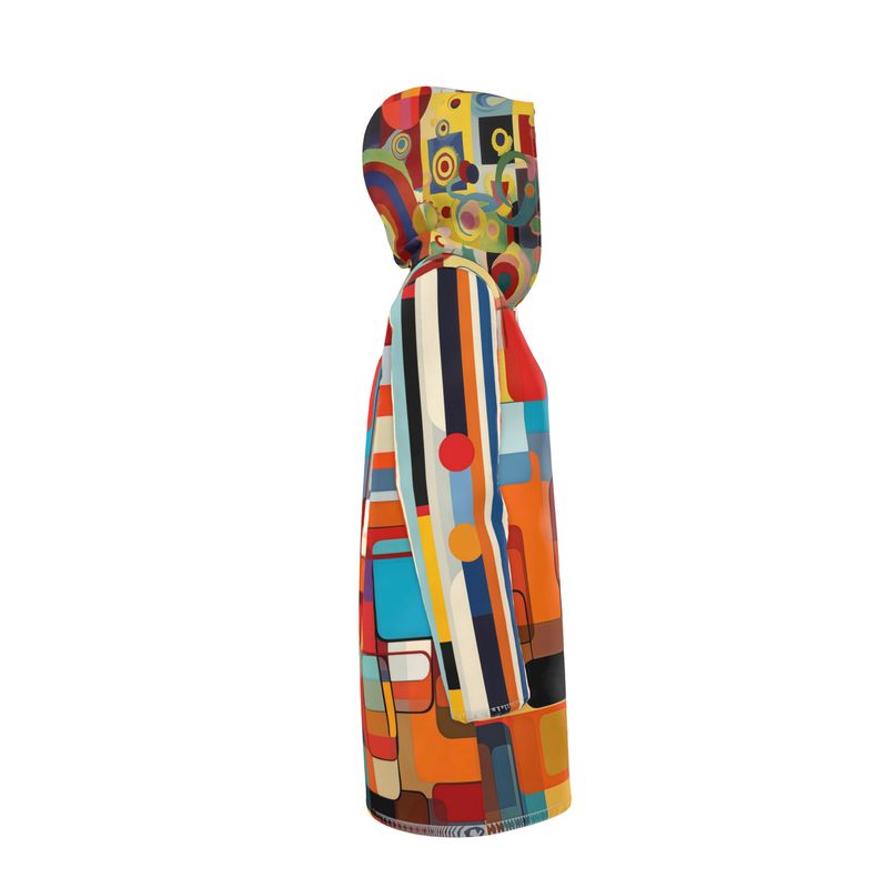Palacio in Geometric Colorblock Womens Hooded Rain Jacket