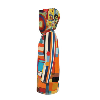Palacio in Geometric Colorblock Womens Hooded Rain Jacket