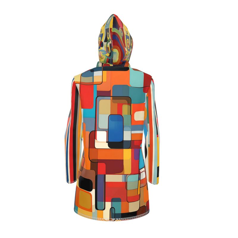 Palacio in Geometric Colorblock Womens Hooded Rain Jacket