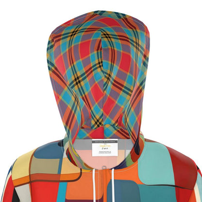 Palacio in Geometric Colorblock Womens Hooded Rain Jacket