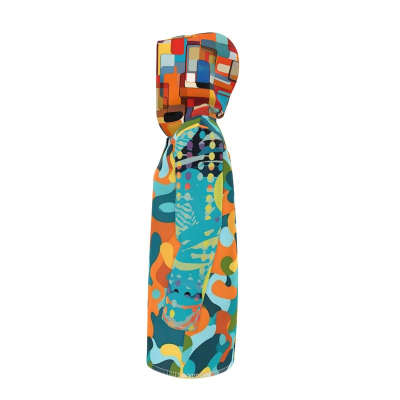 Electric Blue Bahama Camouflage Womens Hooded Rain Jacket